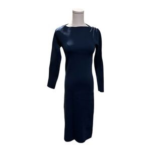 zara denim balloon dress Zara Denim High Neck Balloon Hem Dress Dark Indigo Blue Size XS S 6929/288  New